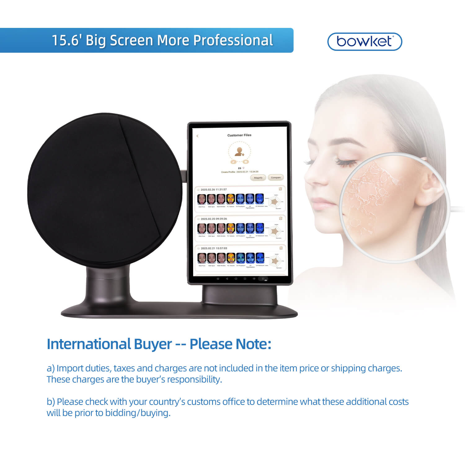 Bowket 2in1 15.6 skin and hair analysis machine(image 7)