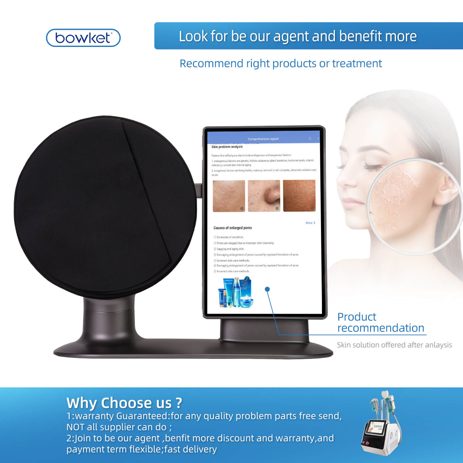 Bowket 2in1 15.6 skin and hair analysis machine(image 3)