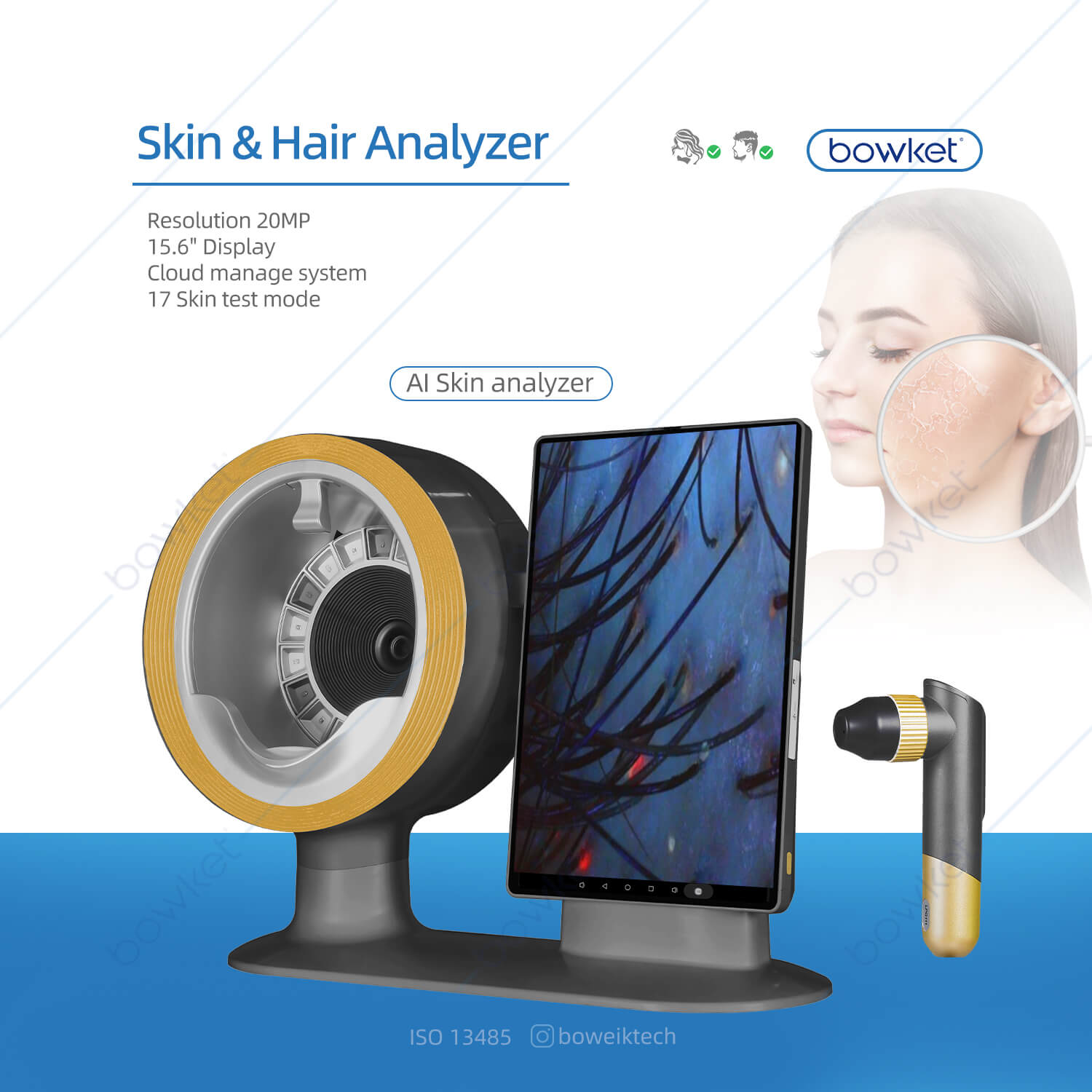 Bowket 2in1 15.6 skin and hair analysis machine(image 1)