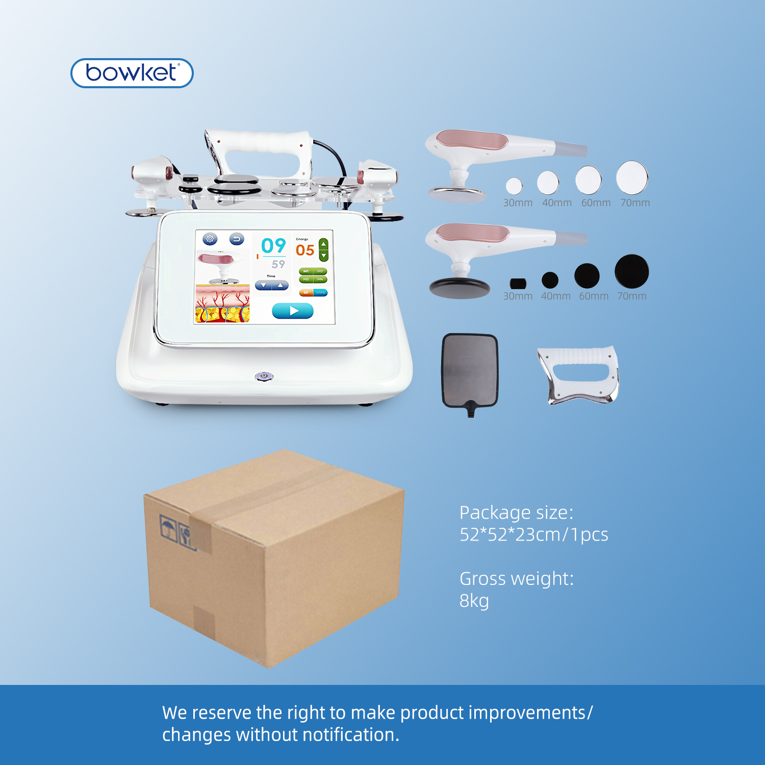 Bowket rf skin tightening machine for body and face 448khz radio frequency machine(image 9)